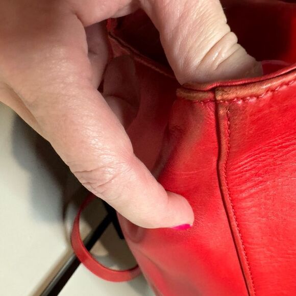 CELINE Red Lambskin Leather Shoulder Bag - Picture 11 of 16